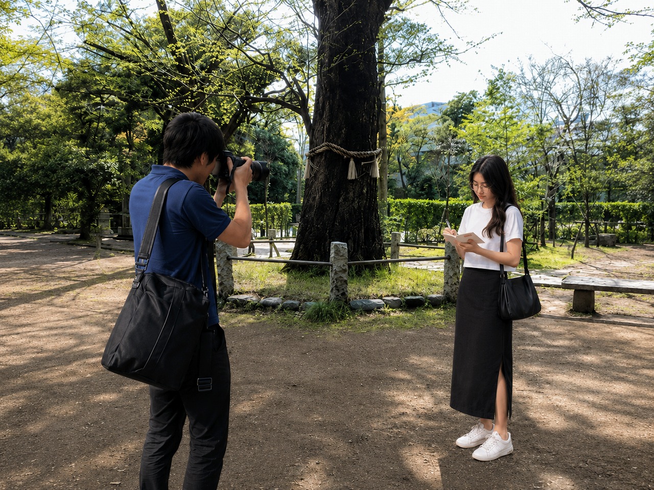 赤坂氷川神社、大イチョウ、佐久間とやよい