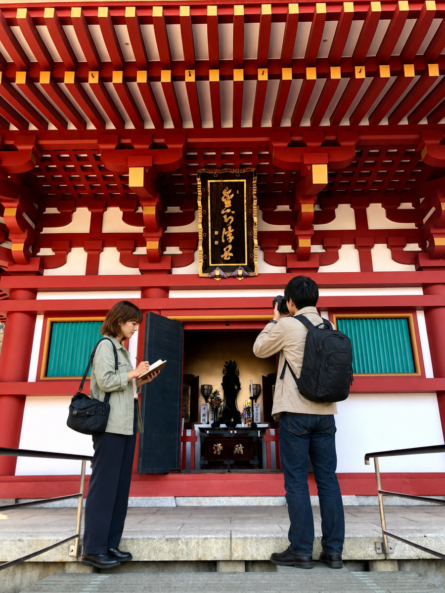 高幡不動尊、近藤君とまゆみさん