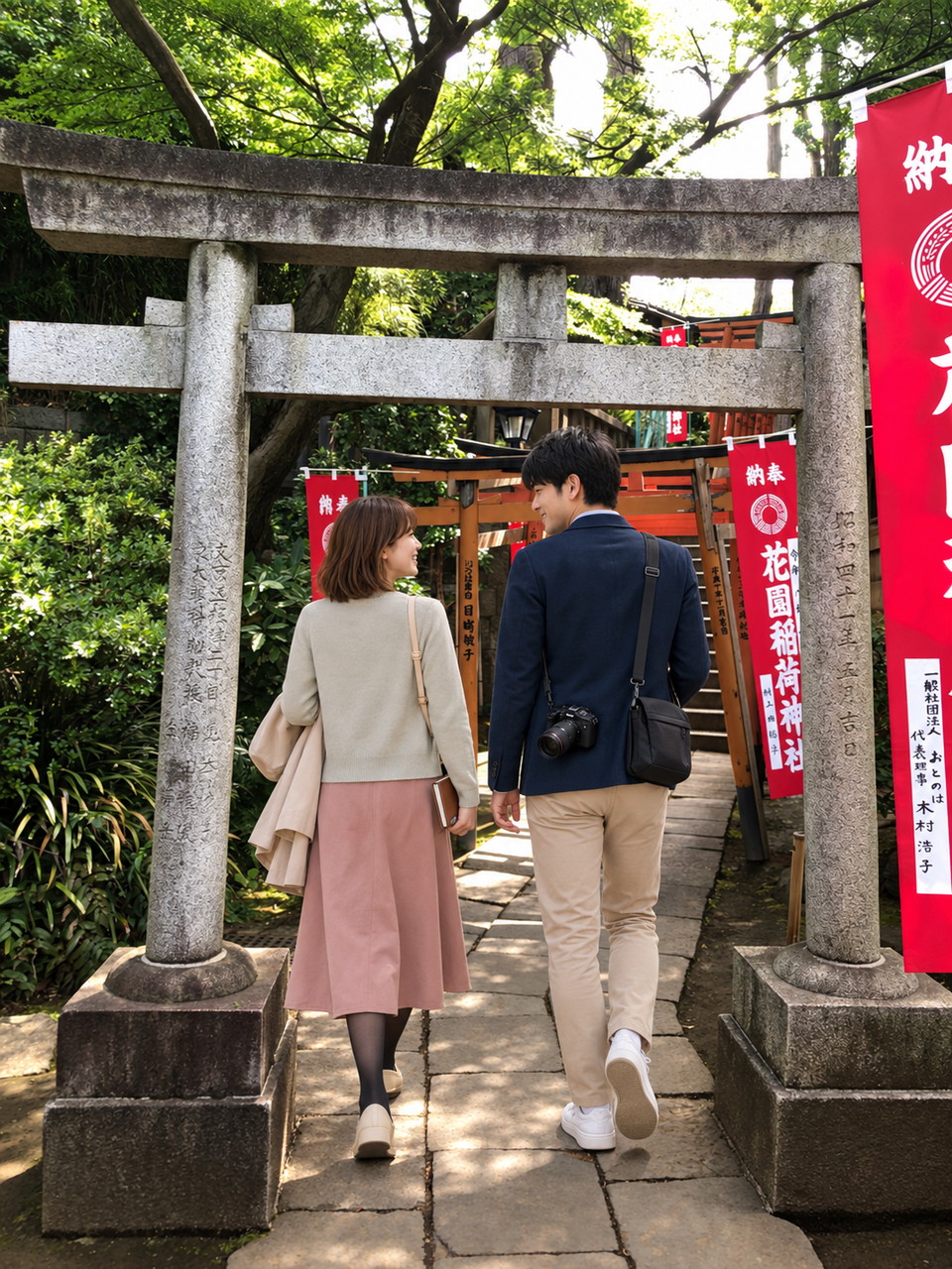 花園稲荷神社、近藤君とまゆみさん