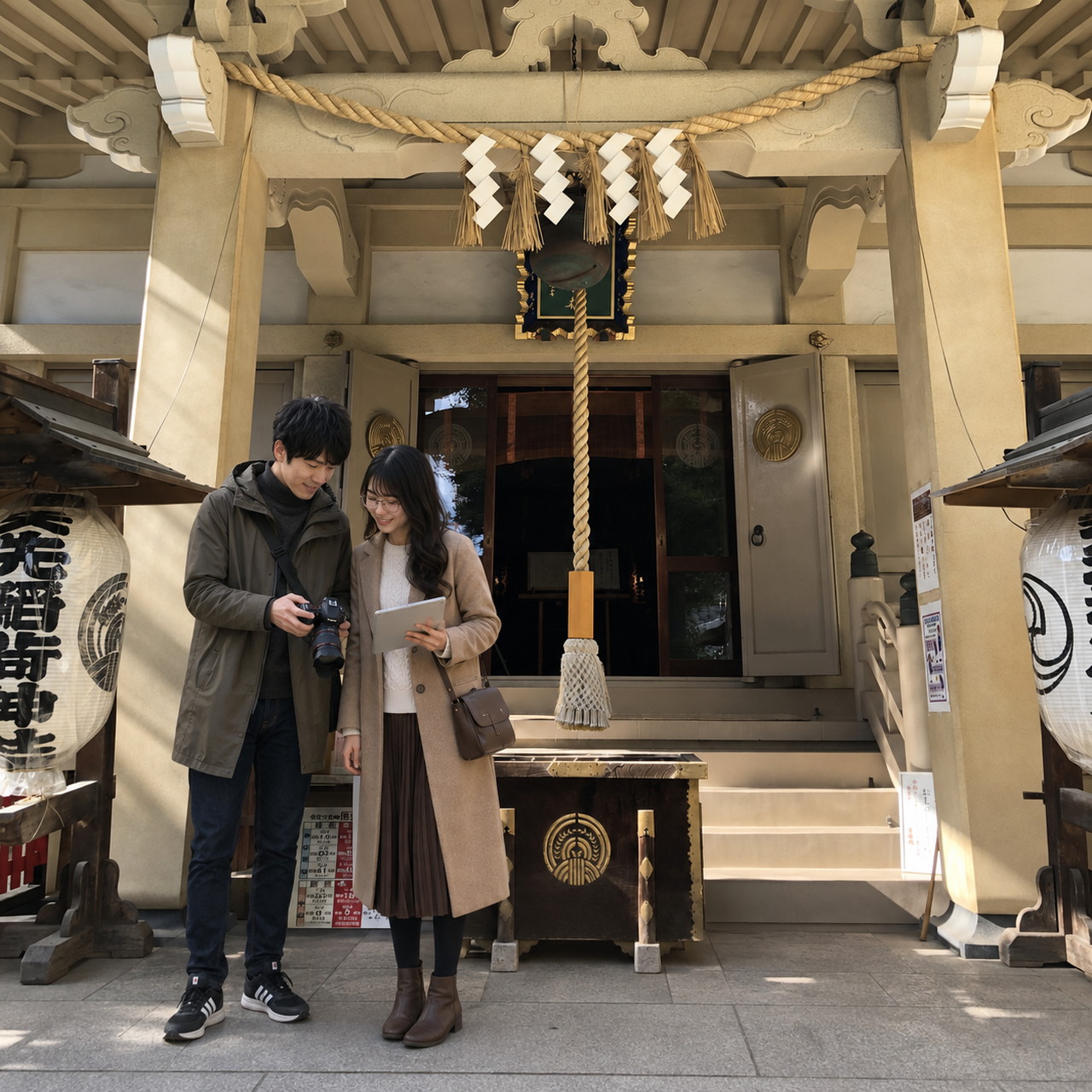 矢先稲荷神社、拝殿前、佐久間とやよい