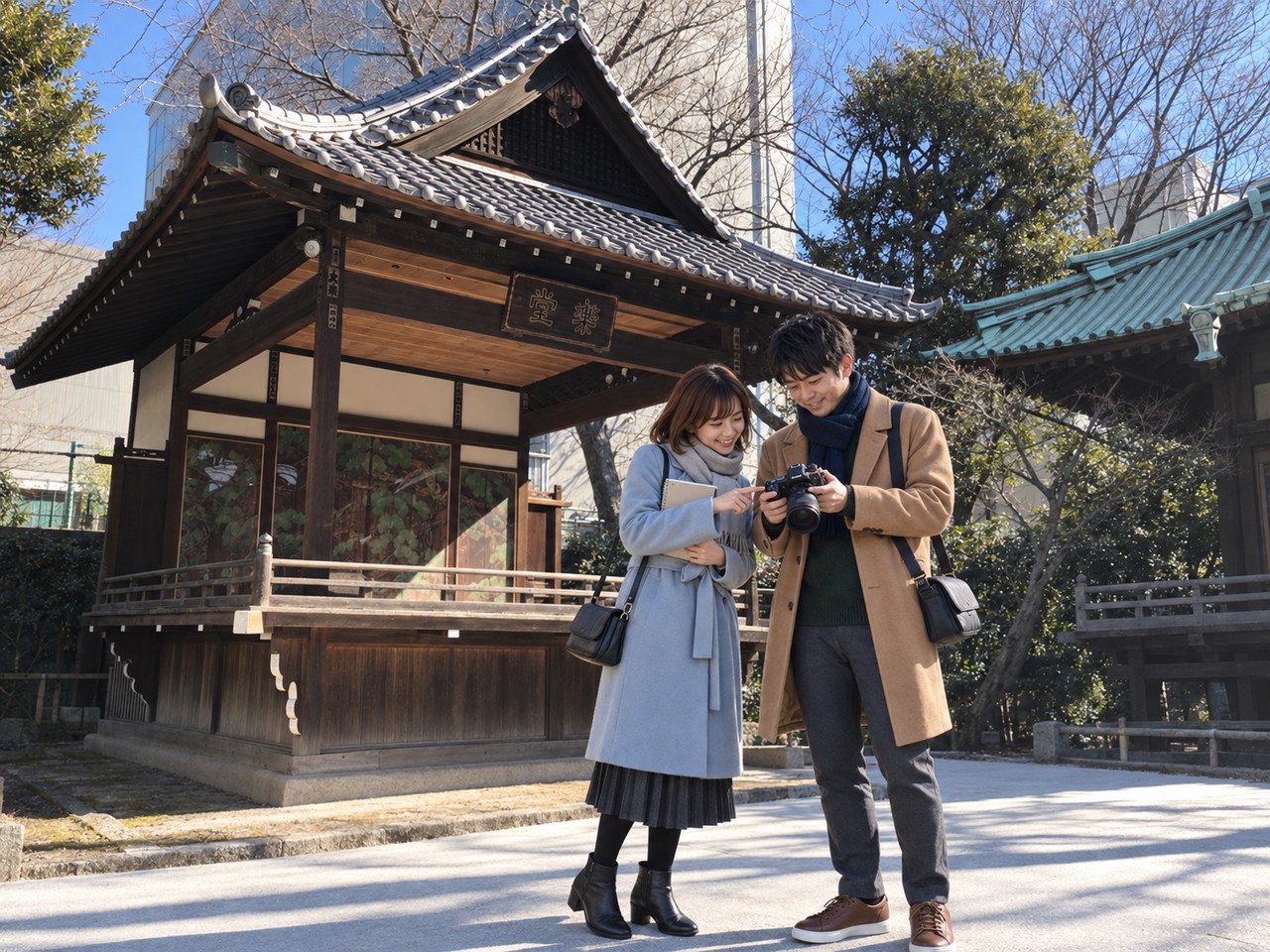 寛永寺護国院、近藤君とまゆみさん