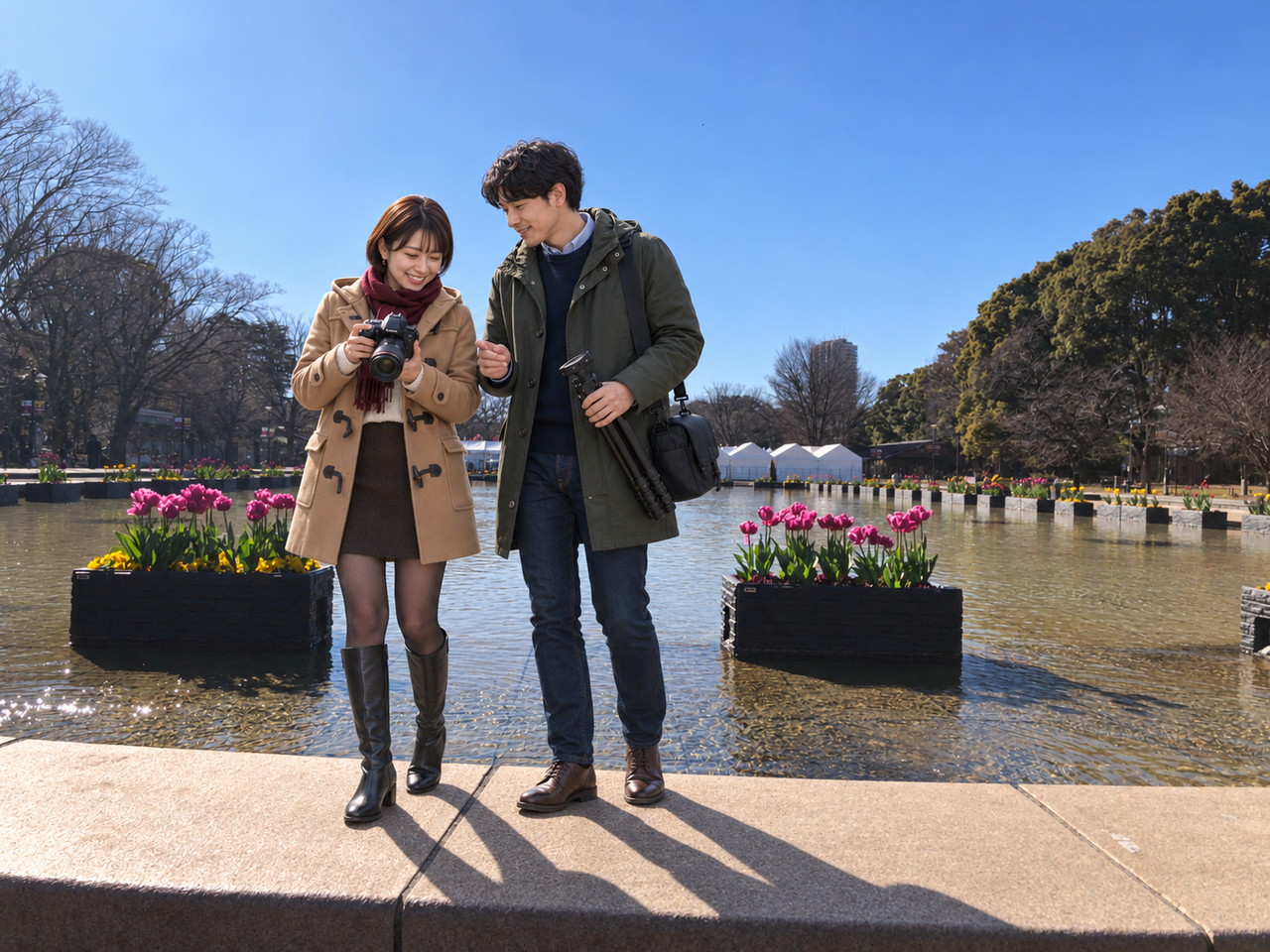 上野公園噴水、ちーこと蒼井